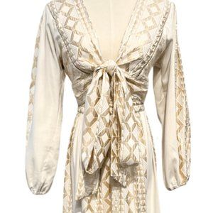 NWT Greek Designer Lace - Cream and Gold Skirt Set